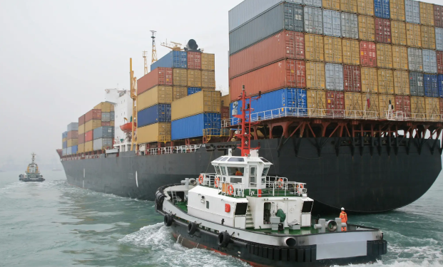 Контейнерный корабль плывет и осуществляет морские перевозки медицинских грузов с температурным режимом по РФ, миру.